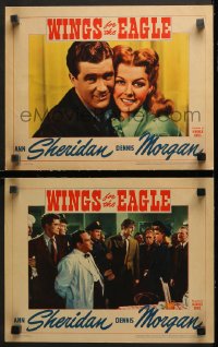 1w994 WINGS FOR THE EAGLE 2 LCs 1942 sexy Ann Sheridan & Dennis Morgan + Jack Carson gets arrested!