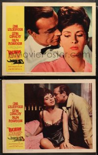1w996 WOMAN OF STRAW 2 LCs 1964 best close ups of Sean Connery & super sexy Gina Lollbrigida!
