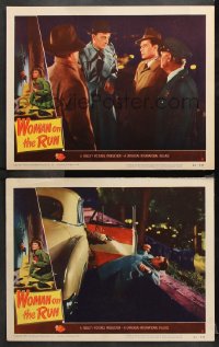 1w997 WOMAN ON THE RUN 2 LCs 1950 cool images of Ann Sheridan, Dennis O'Keefe, film noir!