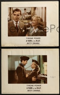 1w668 YANK IN THE R.A.F. 4 photolobbies 1941 all w/ gorgeous Betty Grable + Tyrone Power, WWII!