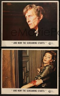 1w036 AND NOW THE SCREAMING STARTS 8 LCs 1973 Peter Cushing, Beacham, Roy Ward Baker, horror!