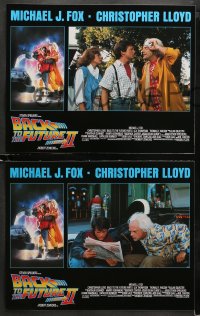 1w047 BACK TO THE FUTURE II 8 LCs 1989 Michael J. Fox & Christopher Lloyd, Struzan border art!