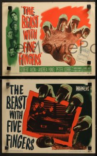 1w053 BEAST WITH FIVE FINGERS 8 LCs 1947 Peter Lorre, your flesh will creep, rare complete set!
