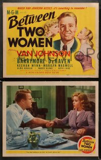 1w056 BETWEEN TWO WOMEN 8 LCs 1945 Van Johnson, Gloria DeHaven, drama shadows gayety of night club!