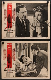 1w059 BIGAMIST 8 LCs 1953 Edmond O'Brien is wanted by Joan Fontaine & Ida Lupino!