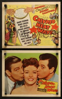 1w070 CALYPSO HEAT WAVE 8 LCs 1957 Desmond & Anders, very young Alan Arkin in one card!