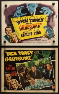 1w102 DICK TRACY MEETS GRUESOME 8 LCs 1947 Boris Karloff as title bad guy, Byrd, rare complete set!