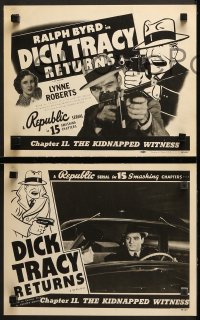 1w573 DICK TRACY RETURNS 4 chapter 11 LCs R1948 Ralph Byrd as Chester Gould's famous detective!