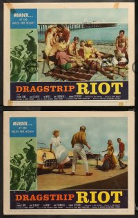 1w111 DRAGSTRIP RIOT 8 LCs 1958 youth gone wild, classic biker gang border artwork!