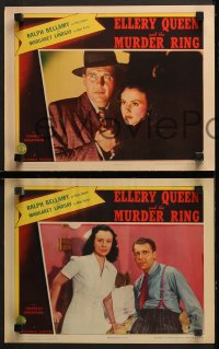 1w402 ELLERY QUEEN & THE MURDER RING 7 LCs 1941 Ralph Bellamy, Wall Street's richest widow slayed!