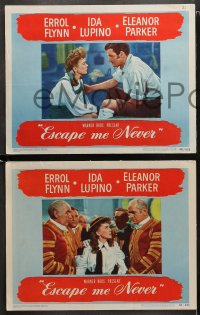 1w577 ESCAPE ME NEVER 4 LCs 1948 Errol Flynn was a liar you loved, Ida Lupino, Eleanor Parker