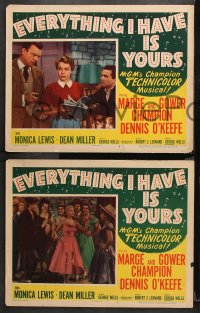 1w505 EVERYTHING I HAVE IS YOURS 5 LCs 1952 great images of Marge & Gower Champion, dancing!