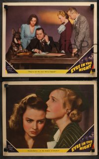 1w404 EYES IN THE NIGHT 7 LCs 1942 Edward Arnold as blind detective, Ann Harding, Donna Reed!