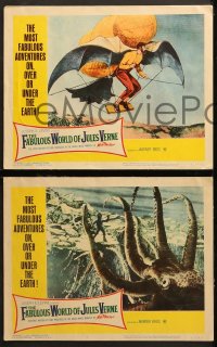 1w117 FABULOUS WORLD OF JULES VERNE 8 LCs 1961 wonderful images of bizarre machines & creatures!