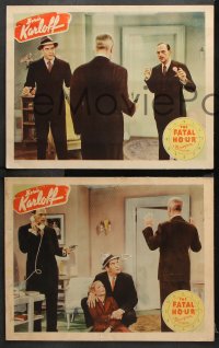 1w508 FATAL HOUR 5 LCs 1940 great images of Reynolds, Grant Withers & Boris Karloff as Mr. Wong!