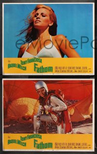 1w123 FATHOM 8 LCs 1967 w/best close up of super sexy Raquel Welch in skydiving gear & parachute!