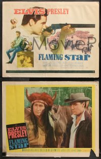1w130 FLAMING STAR 8 LCs 1960 cowboy Elvis Presley, Barbara Eden, Dolores Del Rio, John McIntire!