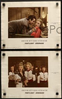 1w511 FOOTLIGHT SERENADE 5 photolobbies 1942 sexy Betty Grable, John Payne, Victor Mature!