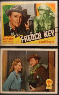 1w136 FRENCH KEY 8 LCs 1946 great different images of Albert Dekker, Mike Mazurki, John Eldredge!
