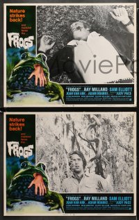 1w141 FROGS 8 LCs 1972 a tidal wave of slithering slimy horror devouring all in its path!