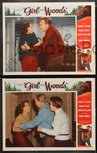 1w464 GIRL IN THE WOODS 6 LCs 1958 Forrest Tucker, Barton MacLane, giant men & women match desires!