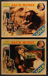 1w712 GOLD 3 LCs 1932 western cowboy Jack Hoxie with Dynamite, his white horse and Alice Day!