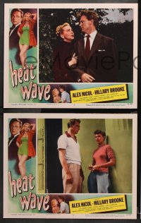1w517 HEAT WAVE 5 LCs 1954 HOT tempting taunting bad girl Hillary Brooke, Alex Nicol!