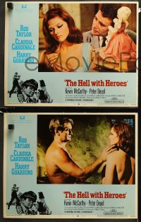 1w161 HELL WITH HEROES 8 LCs 1968 Rod Taylor, super sexy Claudia Cardinale!