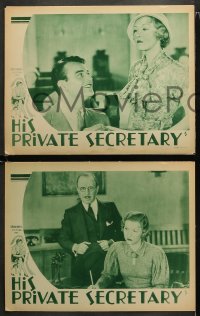 1w520 HIS PRIVATE SECRETARY 5 LCs 1933 great images of young John Wayne and gorgeous Evalyn Knapp!