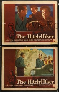 1w167 HITCH-HIKER 8 LCs 1953 film noir images of Frank Lovejoy, Edmon O'Brien, and William Talman!