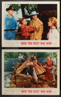 1w717 HOW THE WEST WAS WON 3 LCs 1964 John Ford, Hathaway & Marshall epic, images of all-star cast!