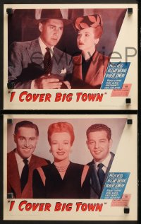 1w177 I COVER BIG TOWN 8 LCs 1947 mystery from radio, Philip Reed & sexy Hillary Brooke!