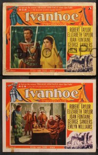 1w723 IVANHOE 3 LCs 1952 great images of Elizabeth Taylor, Robert Taylor & George Sanders!