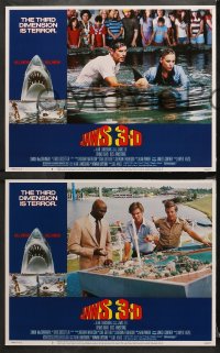 1w183 JAWS 3-D 8 LCs 1983 Dennis Quaid, Bess Armstrong, Gossett Jr., the third dimension is terror!