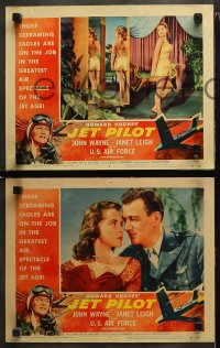 1w412 JET PILOT 7 LCs 1957 big John Wayne, Cold War jets & sexy Janet Leigh, Howard Hughes!