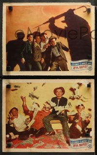 1w469 JINX MONEY 6 LCs 1948 Leo Gorcey, Huntz Hall, Bowery Boys, Sheldon Leonard with gun!