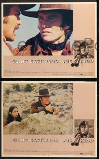 1w185 JOE KIDD 8 LCs 1972 cool border art of Clint Eastwood pointing double-barreled shotgun!