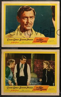 1w589 KING & FOUR QUEENS 4 LCs 1957 great images of Clark Gable, Eleanor Parker, Raoul Walsh!