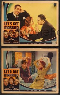 1w592 LET'S GET MARRIED 4 LCs 1937 best portraits of Ida Lupino, Walter Connolly & Ralph Bellamy!