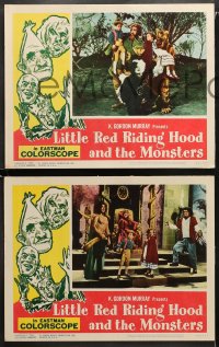 1w205 LITTLE RED RIDING HOOD & THE MONSTERS 8 LCs 1964 really wacky, sure to scare little kids!