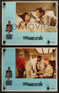 1w596 LIVE & LET DIE 4 East Hemi LCs 1973 Roger Moore as James Bond, Jane Seymour, Yaphet Kotto!