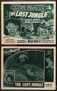 1w210 LOST JUNGLE 8 LCs 1934 Clyde Beatty, World's Greatest Animal Trainer, one w/ Rooney pictured!