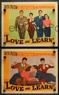 1w736 LOVE & LEARN 3 LCs 1947 Jack Carson, Robert Hutton, Martha Vickers, Janis Page!