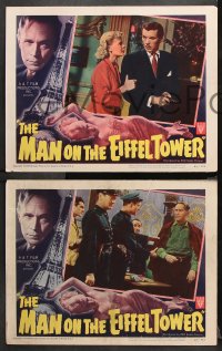1w738 MAN ON THE EIFFEL TOWER 3 LCs 1949 Charles Laughton, Franchot Tone, Wallace, cool film noir!