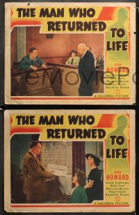 1w739 MAN WHO RETURNED TO LIFE 3 LCs 1942 Lew Landers directed, John Howard, Elisabeth Risdon!