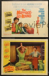 1w220 MARRIAGE-GO-ROUND 8 LCs 1960 Julie Newmar wants to borrow Susan Hayward's husband James Mason!