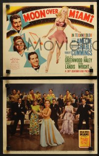 1w230 MOON OVER MIAMI 8 LCs 1941 Ameche, Cummings, Landis & Betty Grable, ultra-rare complete set!