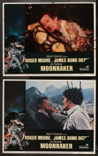1w742 MOONRAKER 3 LCs 1979 Roger Moore as James Bond 007, Kiel, Lois Chiles, Goozee border art!