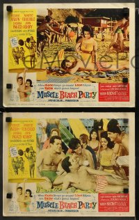 1w417 MUSCLE BEACH PARTY 7 LCs 1964 cool images of Frankie & Annette, 10,000 biceps & 5,000 bikinis!