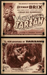1w239 NEW ADVENTURES OF TARZAN 8 chapter 5 LCs 1935 Bruce Bennett jungle serial, Unseen Hands!